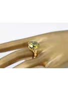 14 كارت من الذهب الأصفر اللون الأصفر خاتم مجوهرات فينتاج vrc073y